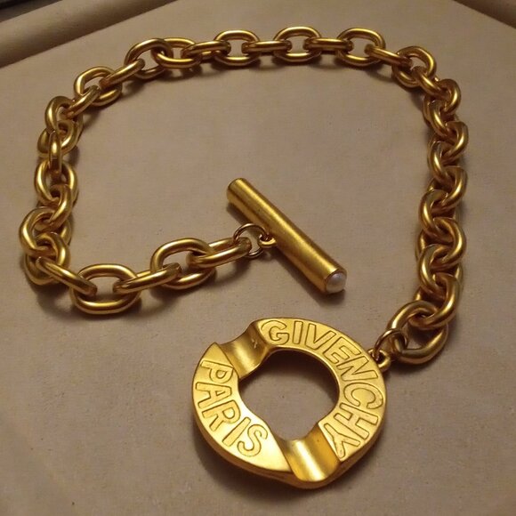 Givenchy Vintage Paris Chunky Chain Necklace Faux Pearls - Picture 8 of 17